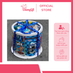 Hộp Quà Bánh Kẹo Làm Sẵn Màu Xanh